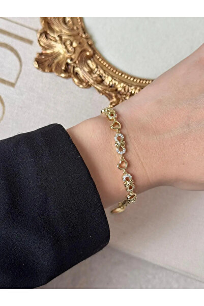 LEROSY CO. Steel Amour Bracelet with Gold Heart Detail for Women