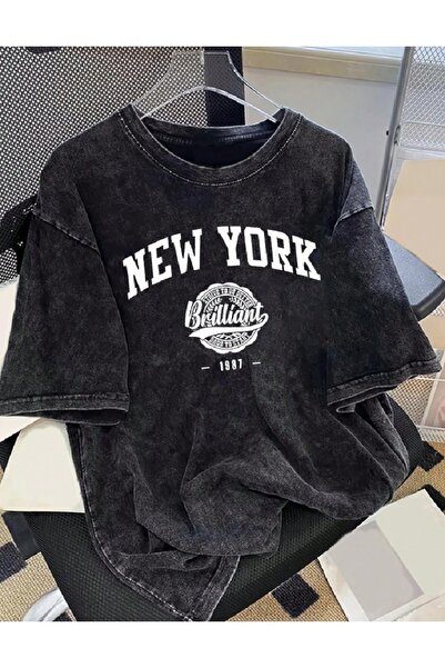 PENTHİLUS Acid-Washed Oversize Unisex T-Shirt - Washed Oversize T-Shirt