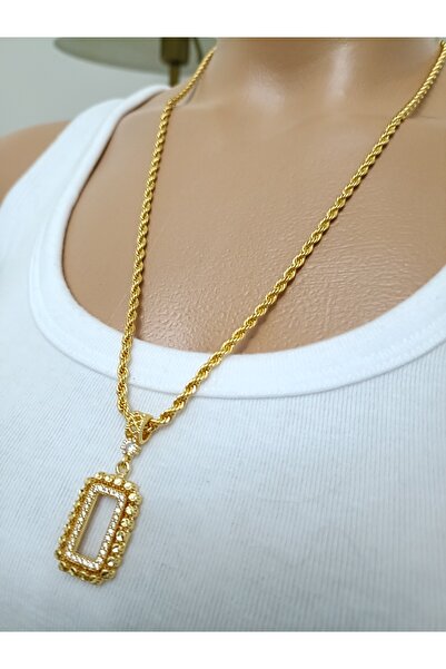 elisitakistory Gramaltın takmak için altın kaplama kolye halat zincirli kolye...