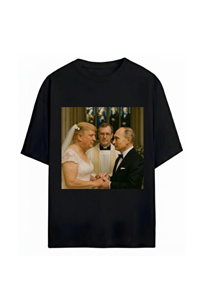 SVART WEAR Smešna politička majica sa štampanim motivima, unisex, oversize, 1...