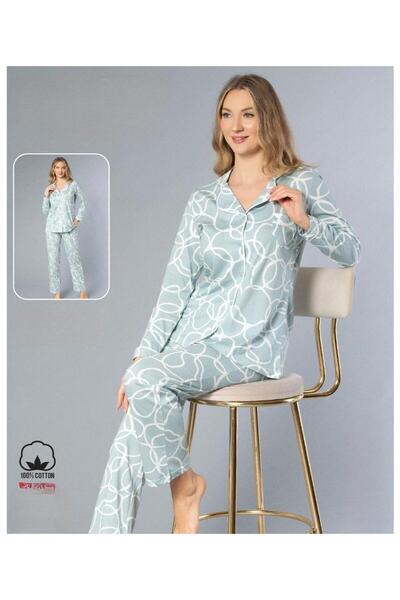 kapbirtane Melodi Women's Standard Fit 100% Cotton Front Buttoned Long Sleeve...