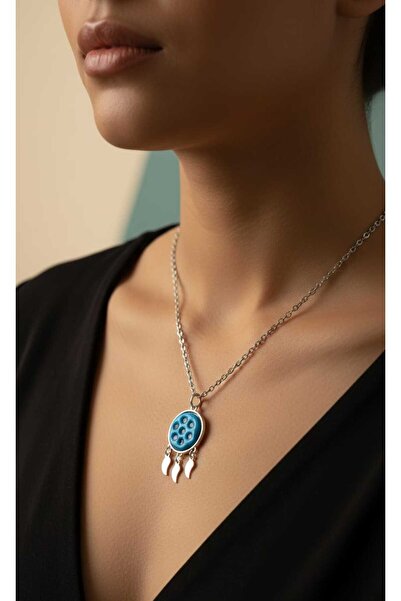 Newa Jewellry Çelik Süryani taşlı kolye