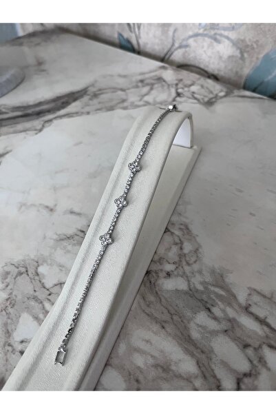 MODA 4 yapraklı yonca alhambra motifli silver bileklik