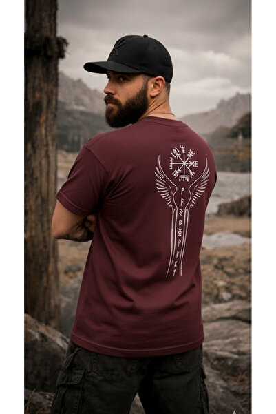 VEK تي شيرت للجنسين مطبوع عليه رمز رونيك فايكنج - تصميم نورديك فاخر مطبوع على...