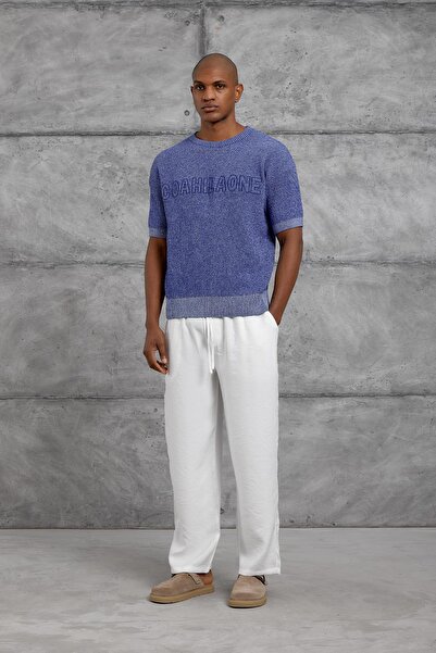 NOMARC Blue Colorful Knitwear Tshirt