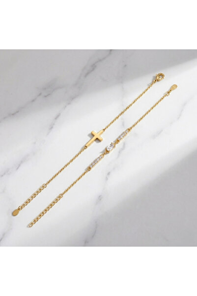 AVRALIA Set 2 Bratari Placate cu Aur 18, Design Elegant, Cutie Cadou si Garantie Inclusa