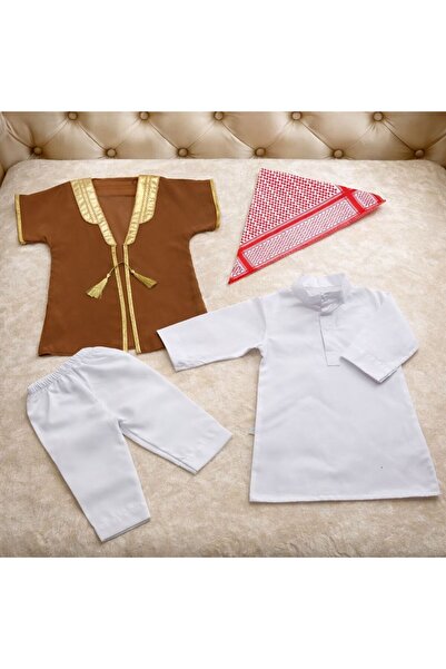 Baby day Traditional 4-piece boys' set – Thobe with Bisht and Shemagh – Elega...
