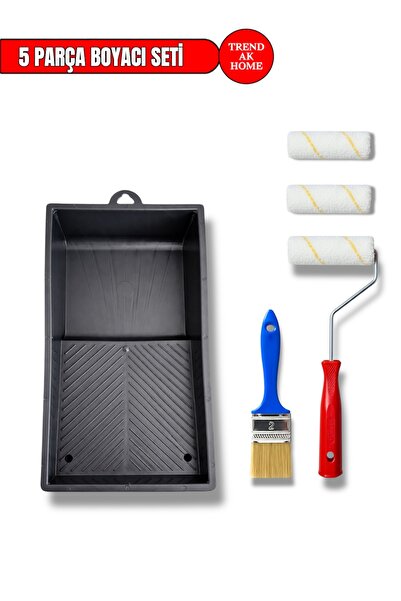 OSKAR FIRÇA 5’Li Boyacı Seti |10 Cm Rulo Sap +2 Adet Mikrofiber Rulo Yedeği +...