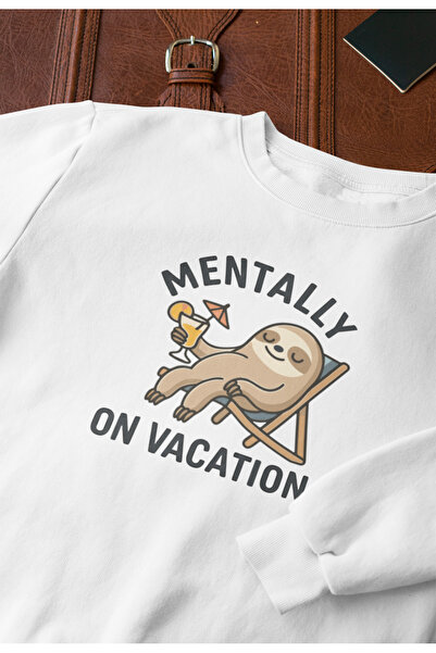 MAGORS Mentally Printed Cotton Long Sleeved Crewneck Retro Oversize Sweatshir...