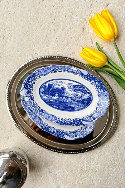 porselenden Carbon Blue 2-Piece 20 cm Premium Porcelain Small Size Breakfast ...