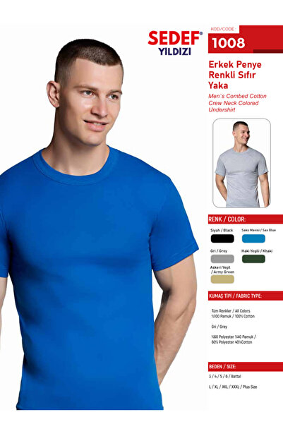 BENALİ Underwear (6 Pieces) 100% Cotton Men's Crew Neck Combed Cotton Undershirt