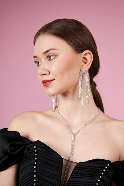 QL ACCESSORY Crystal Glass Stone Dangle Earrings