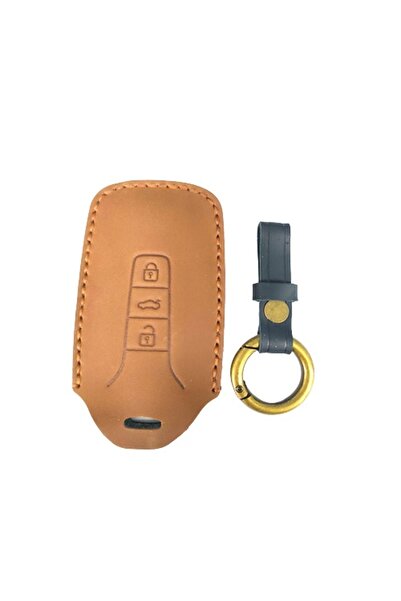 AUTOTOB Leather key case compatible with VW Touareg 2020, brown