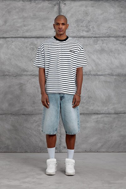 NOMARC White Striped Oversize Tshirt