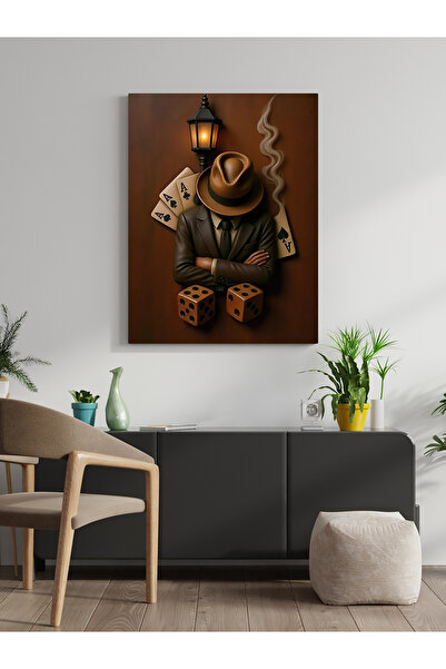 visdora Tablou pe pânză cu tematică cărți de joc și zaruri, decor pentru casă...