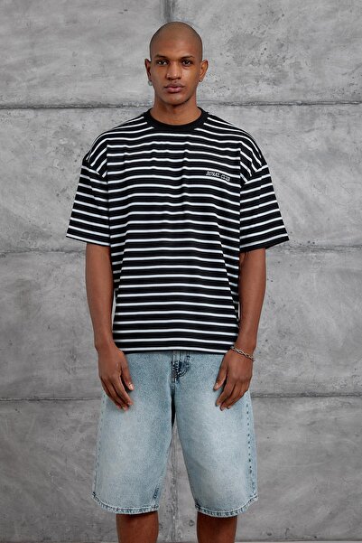 NOMARC Black Striped Oversize Tshirt