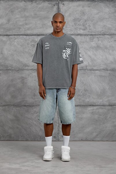 NOMARC Smoked Cep Print Washable Oversize Tshirt