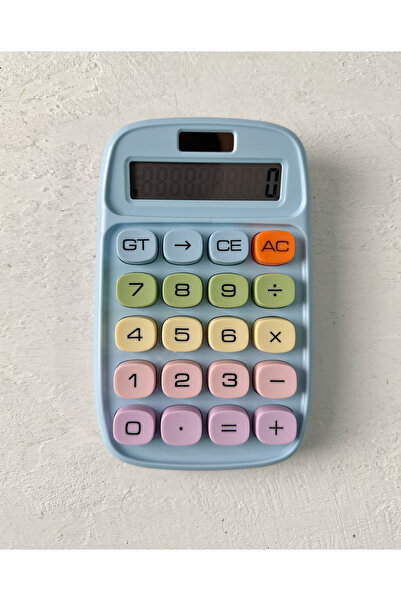 PEKİBU MAVİ RENK TASARIM HESAP MAKİNESİ MEKANİK TUŞLU