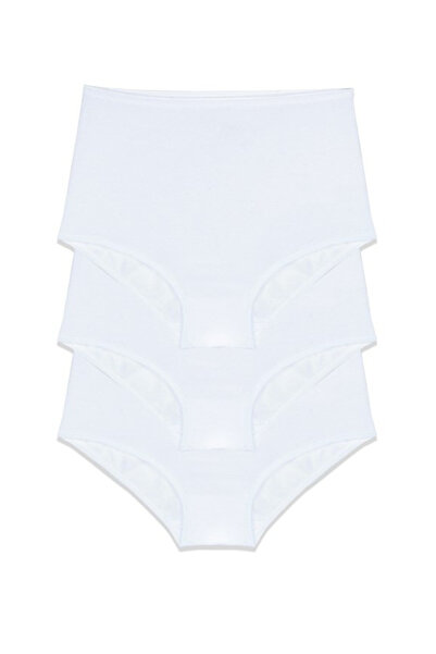 KAİZEN 3-piece set of women's white mid-high panties