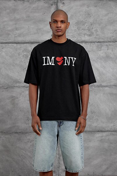 NOMARC Black Imny Flamli Kumas Oversize Tshirt