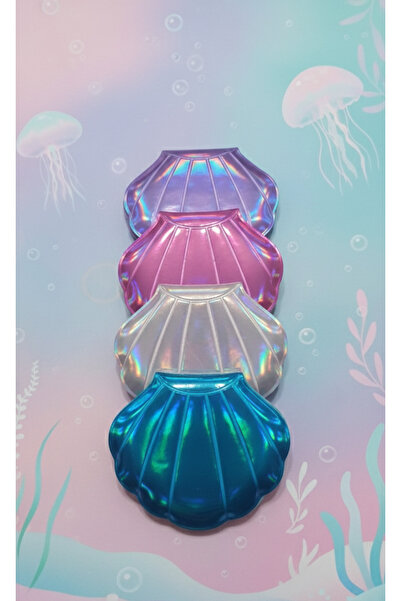 D&D Storee Midye Model Sedefli Parlak Şık Tasarım 2 Boyutlu Çanta Aynası