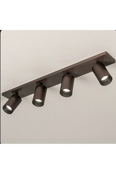 demet habek mylights GU10 Dörtlü 4lü Kahverengi Led Spot Tavan Avize Hareketl...