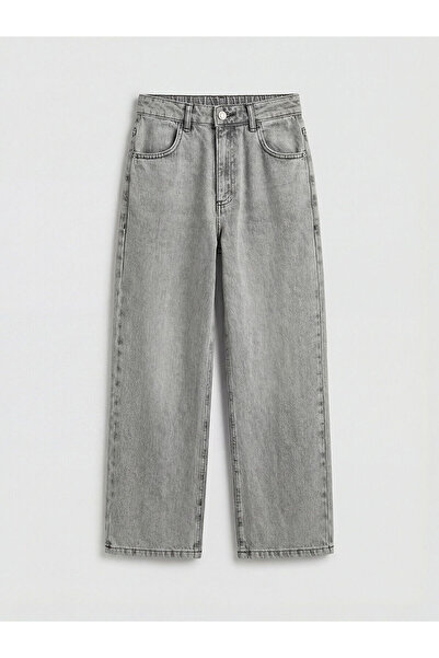 LC Waikiki Pantaloni din denim pentru băieți, croială lejeră, gri, Colecția M...