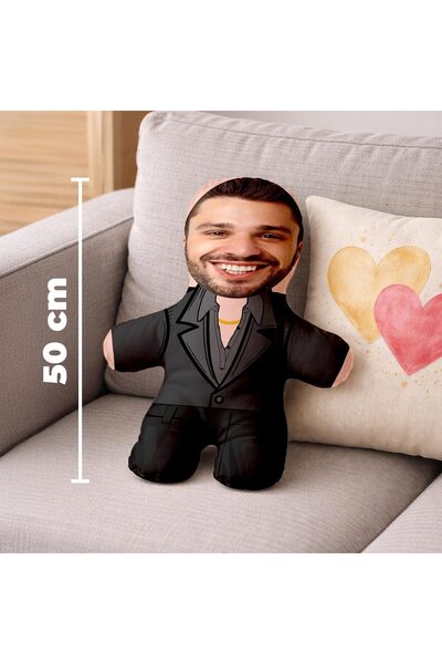 Kişiye Özel Fotoğraflı Siz Hepiniz Ben TEK Peluş Oyuncak - 50cm