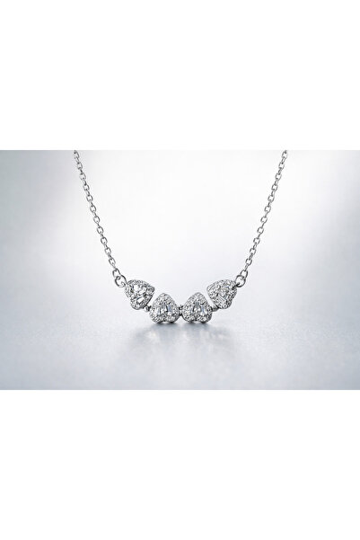 Takistan Mıknatıslı Açılır Zirkon Taşlı Yonca Kolye