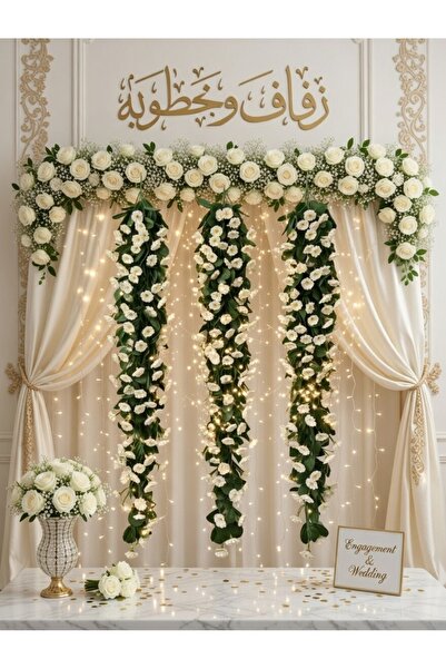 alreef geft Package of 3 artificial hanging flowers, white or red, 85 cm – lu...