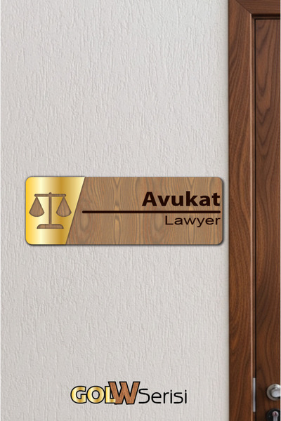 Yalıgraf Reklam Tabela GOLW Serisi - Gold Pleksi Detaylı Ahşap Ofis İsimliği ...