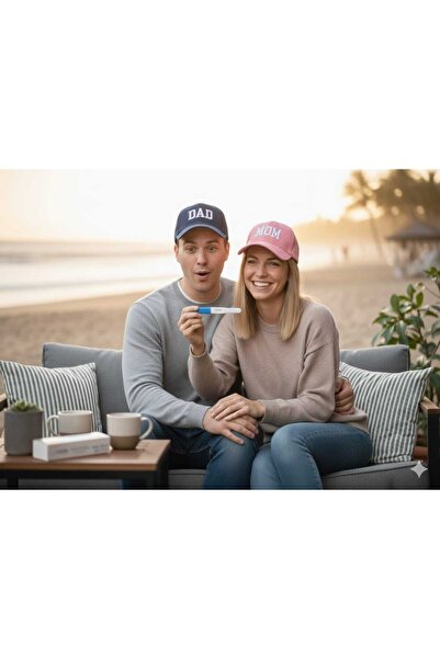 Betülce Set de pălării pentru cuplu cu mesajul „Mamă Tată” – 2 pălării combin...