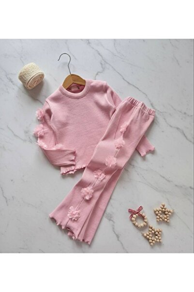 ARBİ kids Момичешка рокля с апликации от цветя, корсет от плат, комплект с ка...