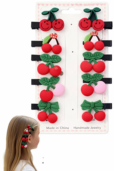 Nisankids Дівчача шпилька з фігуркою вишні - Набір шпильок (10 штук)
