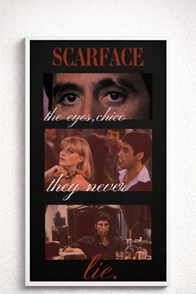 BuzzDesigns Tony Montana & Elvira Hancock Scarface The Eyes Chico Tablo (Çerç...
