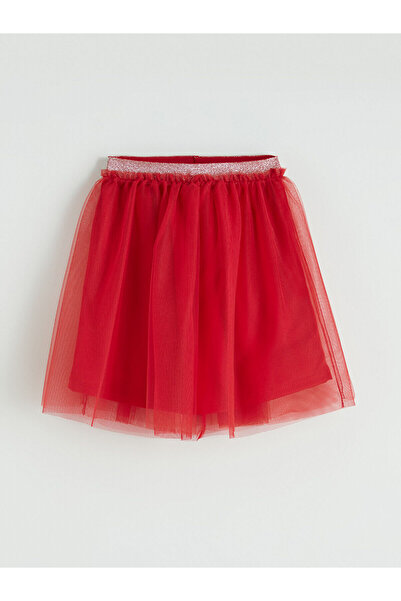 LC Waikiki Colecția Elsiva Fustă tutu roșie pentru fete cu talie elastică
