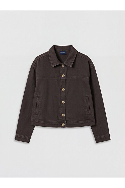 LC Waikiki Nevavm Shirt Collar Girls' Jean Jacket with a Difference