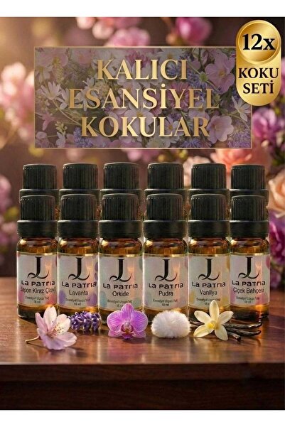 LaPatria Çamaşır yün Kurutma Topu İçin Koku seti 10ml - 12 Adet Esansiyel Uçu...