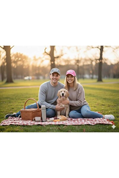 Betülce Mom and Dad Written Couple Hat Set – 2-Piece Mom and Dad Combination ...