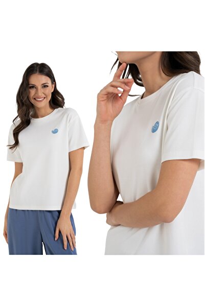 MORAJ WOMEN'S LOOSE-FITTING T-SHIRT WITH EMBROIDERY COMFORTABLE SHORT-SLEEVED...