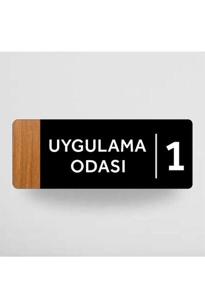 zafrakreklam Ofis Oda Kapı İsimliği Yönlendirme Tabelası 26X10CM SİYAH - CEVİ...