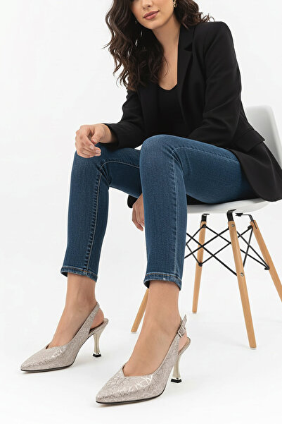 Modaarmada Silver Thin Heel Pointed Toe Women's High Heels