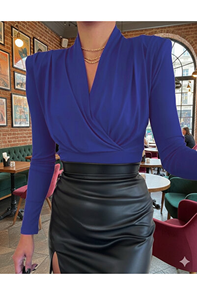 bellura Vatkalı Kruvaze Model Bluz