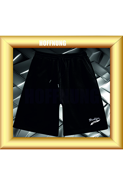 HOFFNUNG Unisex 2Ip Comfortable Fit Brooklyn Hoffning Printed Sweatpants Shorts