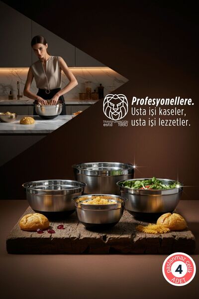 Transformacion Chiara Serisi 4’lü Paslanmaz Çelik İç İçe Geçebilir Profesyone...