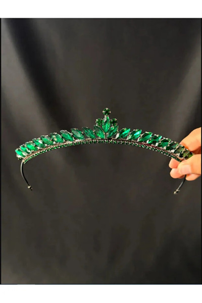 QL ACCESSORY Coroană de nuntă și logodnă din piatră de sticlă, model prințesă...