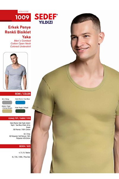 BENALİ (12 Pieces) 100% Cotton Men's Open Collar Combed Cotton Undershirt