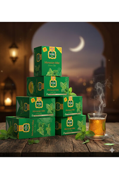 vital tea (٦ عبوات) شاي أخضر بالنعناع المغربي - ١٨٠ كيس شاي