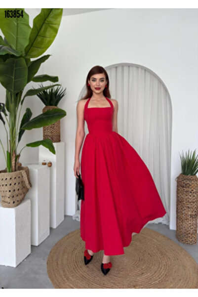 MODA DRESSES Soft Red Off-Shoulder Dress