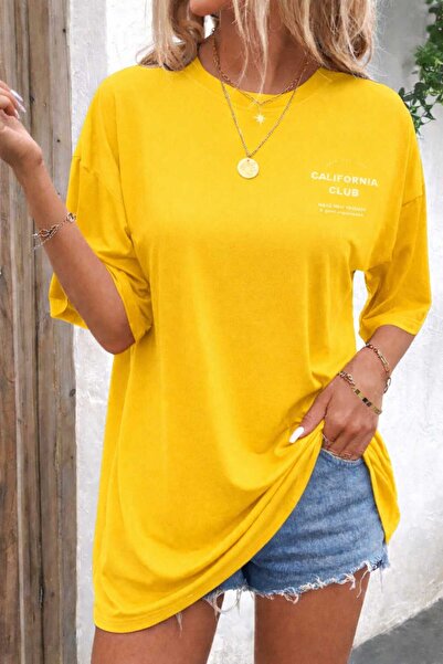 New Shine California Club Printed Yellow Unisex T-Shirt